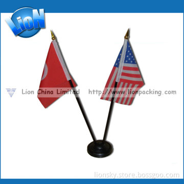 Custom Table Desk Flag Double Pole